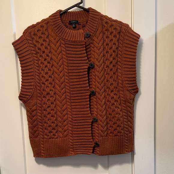 Talbots Sweaters - Talbots Women's Rust Cable Knit Sweater Vest Size M